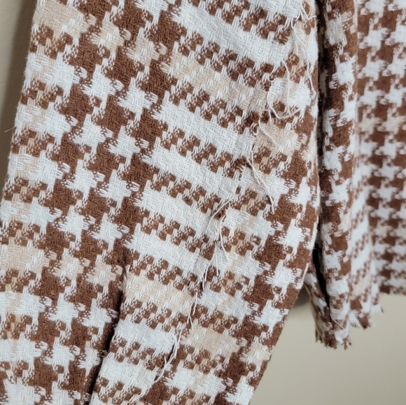NWOT Polagram | Brown & Ivory Houndstooth Button Front Shirt Jacket Shacket - Picture 6 of 7